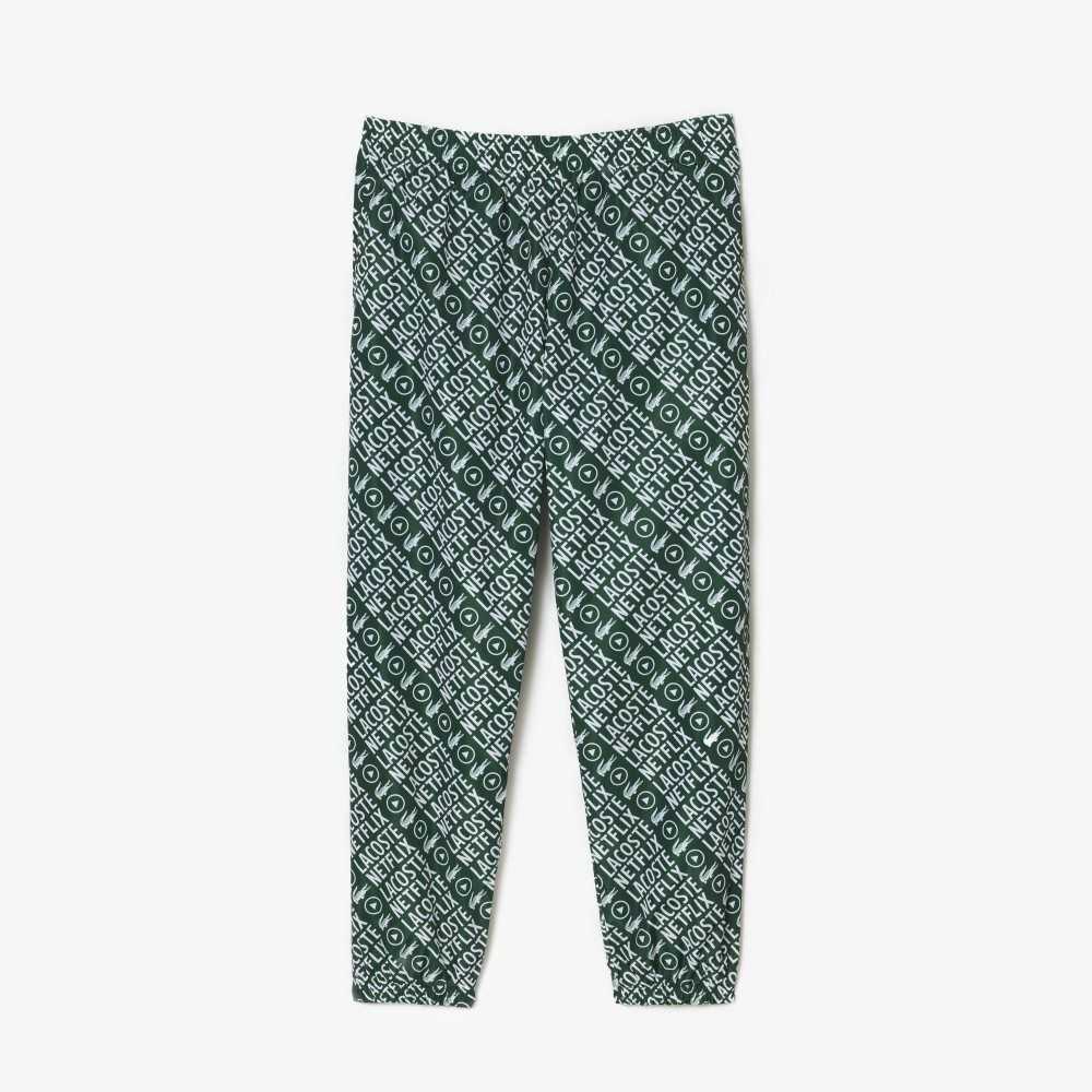 Lacoste x Netflix Waterproof Track Pants Green / White | MSJV-93864