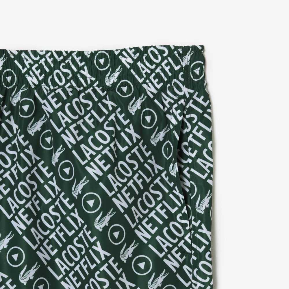 Lacoste x Netflix Waterproof Track Pants Green / White | MSJV-93864