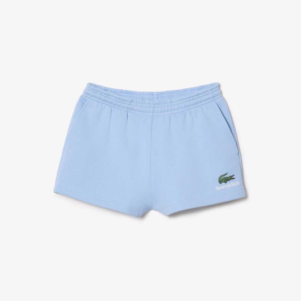 Lacoste x Sporty & Rich Fleece Shorts Blue | RGQL-87613
