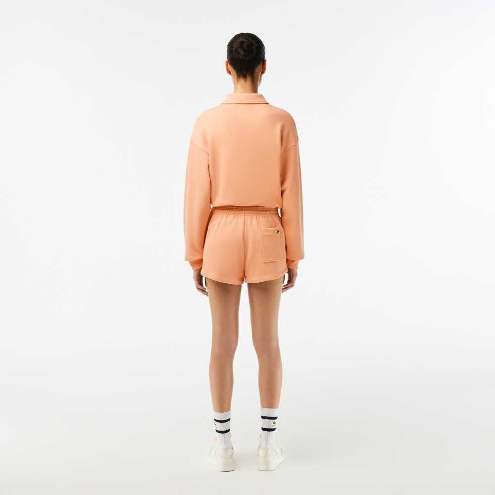 Lacoste x Sporty & Rich Fleece Shorts Light Orange | QEKC-58261