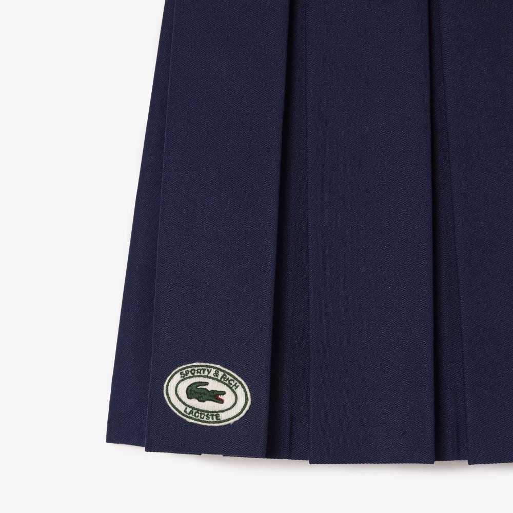 Lacoste x Sporty & Rich Wrap Skirt Navy Blue | CTDM-09231