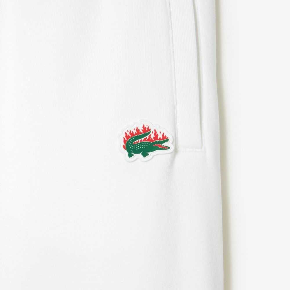 Lacoste x Thrasher Unbrushed Fleece Trackpants White | BSFN-03546