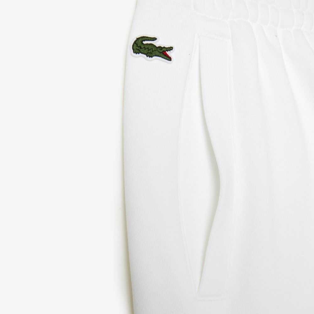 Lacoste x Thrasher Unbrushed Fleece Trackpants White | ZXSY-38019